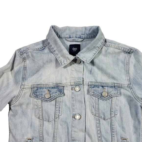 Gap Denim Jean Jacket Size XS Light Blue Wash 100% Cotton Fitted Y2K Classic - Picture 5 of 14